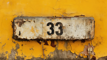 signboard yellow numbersの素材