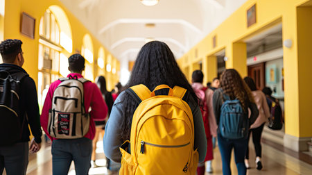 hallway back to school yellowの素材