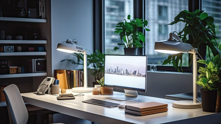 desk led lights office In the second photographの素材