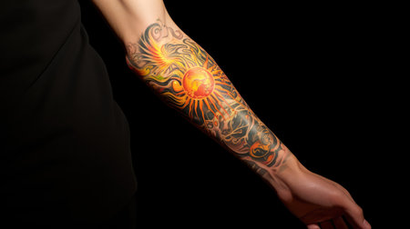 wrist tattoo sunの素材