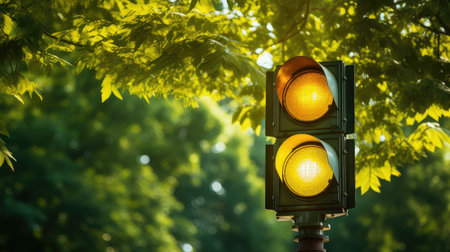 sun yellow traffic lightの素材