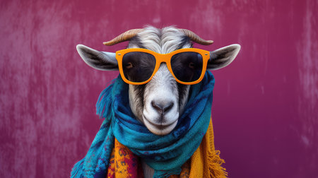 scarf funny goat farmの素材