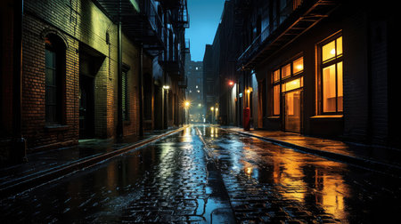 eerie dark alleywayの素材