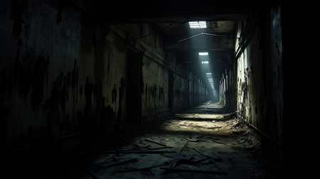 eerie dark corridorの素材