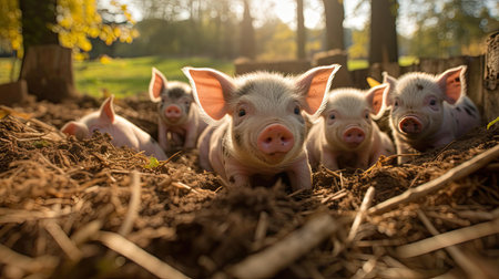playful nature pig farmの素材