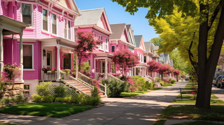 street pink housesの素材