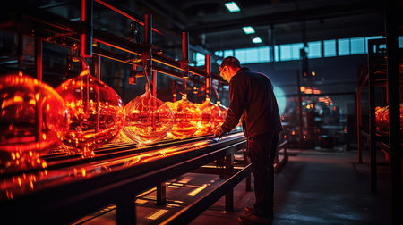 blower production Glass Factoryの素材