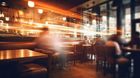 restaurant blurred commercial interiorの素材