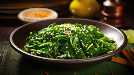 cooked leaf spinach greenの素材