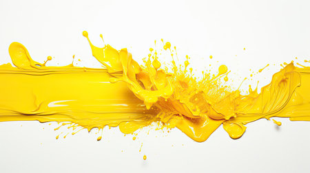 canvas yellow paint splashの素材
