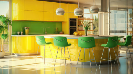 kitchen blurred interior design colorの素材