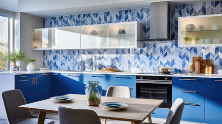 kitchen blue wallpaperの素材