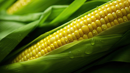 bright yellow cornの素材
