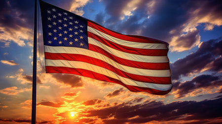 america american flag sunの素材