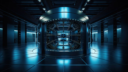 safe blurred bank vault interiorの素材