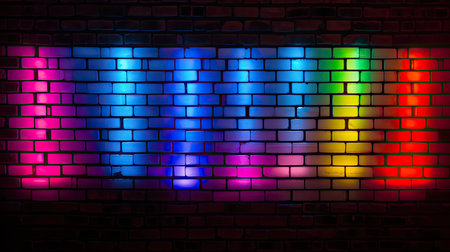 display brick wall neon lightsの素材