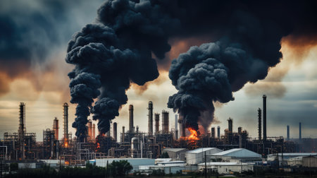 air oil refinery smokeの素材