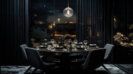 chic blurred black interior designの素材