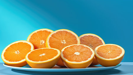 slices orange and light blueの素材