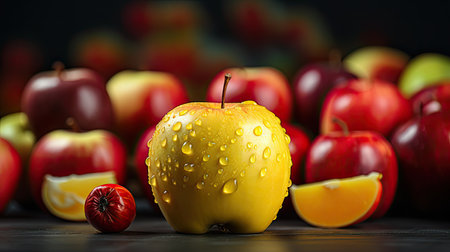 counter whole apple fruitの素材