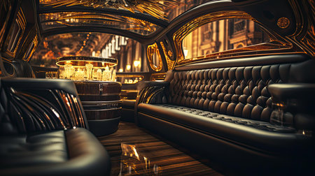 elegant blurred limo interiorの素材