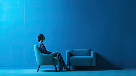 posture blue background personの素材