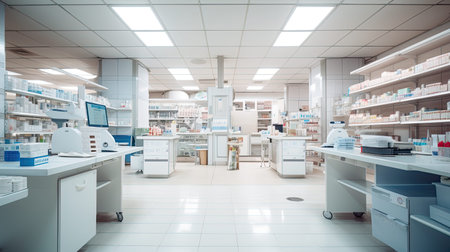 health blurred pharmacy interiorの素材
