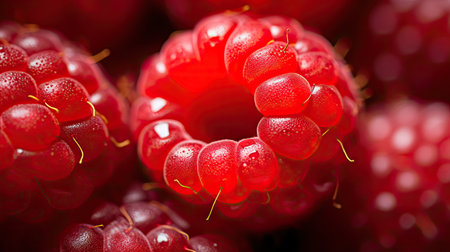 close macro raspberry fruitの素材