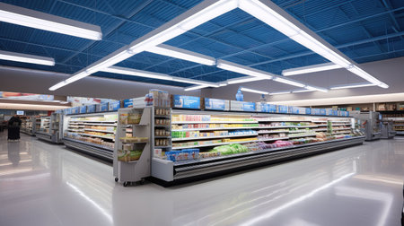 bright grocery store lightingの素材