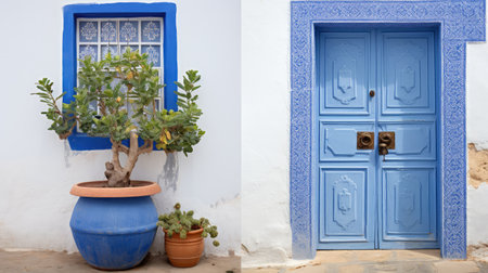 intricate blue open doorの素材