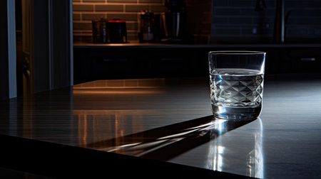 modern glass of water darkの素材