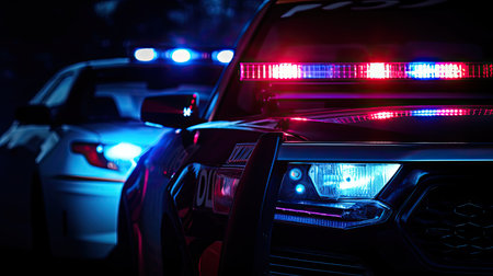 red police car lightsの素材