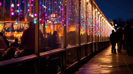 vibrant holiday lights borderの素材