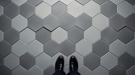 arrangement honeycomb pattern greyの素材