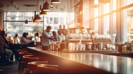 walls blurred coffee shop interiorの素材