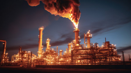 sky oil and gas plantの素材