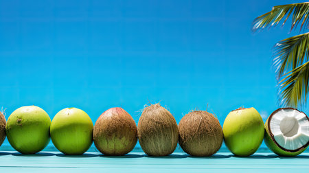 fruits green coconut background In the second photoの素材