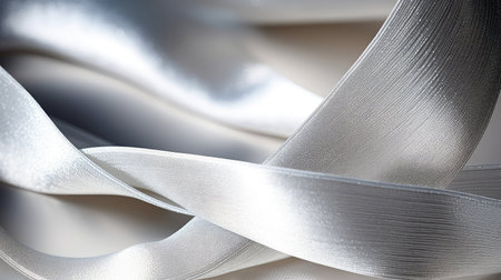 shot silver metallic ribbon bannerの素材