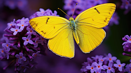 close butterflies yellowの素材