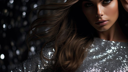 glimmer silver sequinsの素材