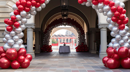 space red and silver balloonsの素材