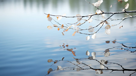 reflection birch branchの素材