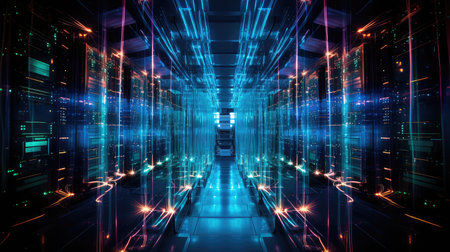 cables network technology backgroundの素材