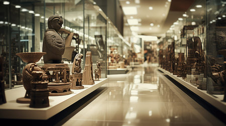 display blurred museum interiorの素材