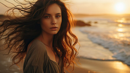 crashing brown haired girlの素材