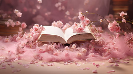 flowers pink bookの素材