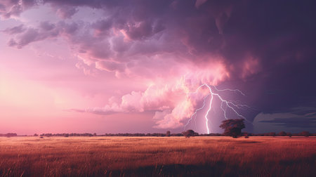 countryside lightning pinkの素材