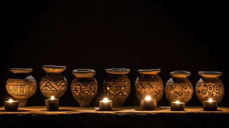 pottery ancient oil lampsの素材