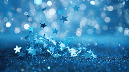 sky confetti stars blueの素材