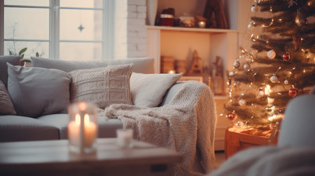 warm blurred holiday home interiorの素材